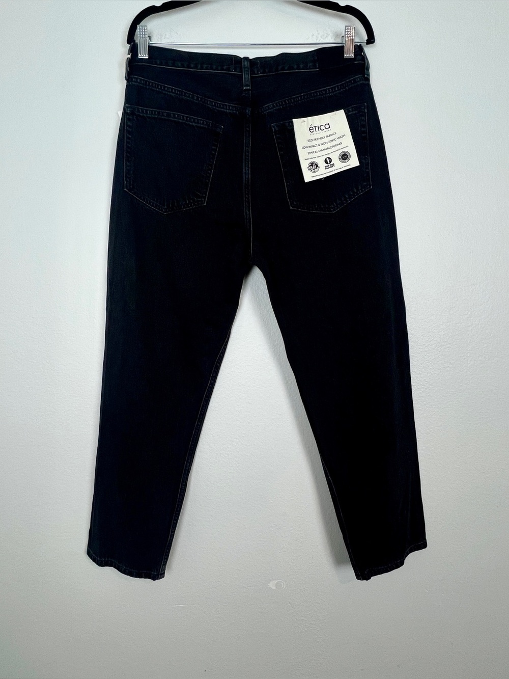 NEW Etica Finn Slim Straight Black Rock Jeans Sustainable Neutral Capsule 32 - Picture 4 of 11